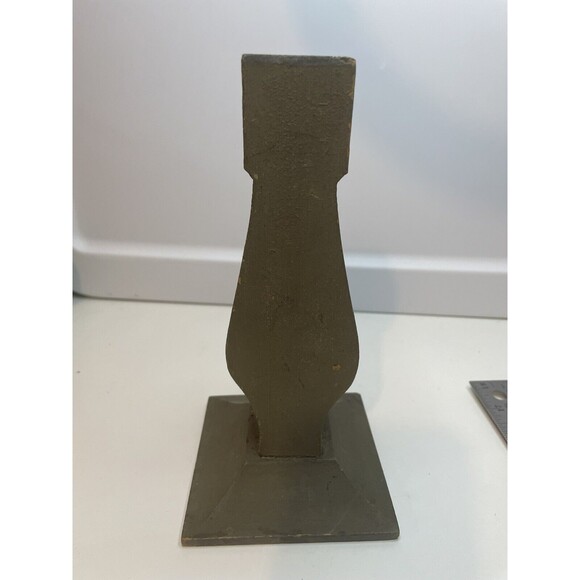 Antique Wooden Candlestick Holder Girl Carrying A Toy Cracks - Picture 8 of 10